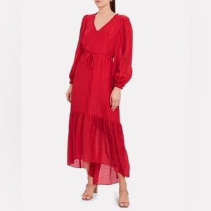 Intermix ‘Gianna’ maxi dress, red with gold thread, size P (small)